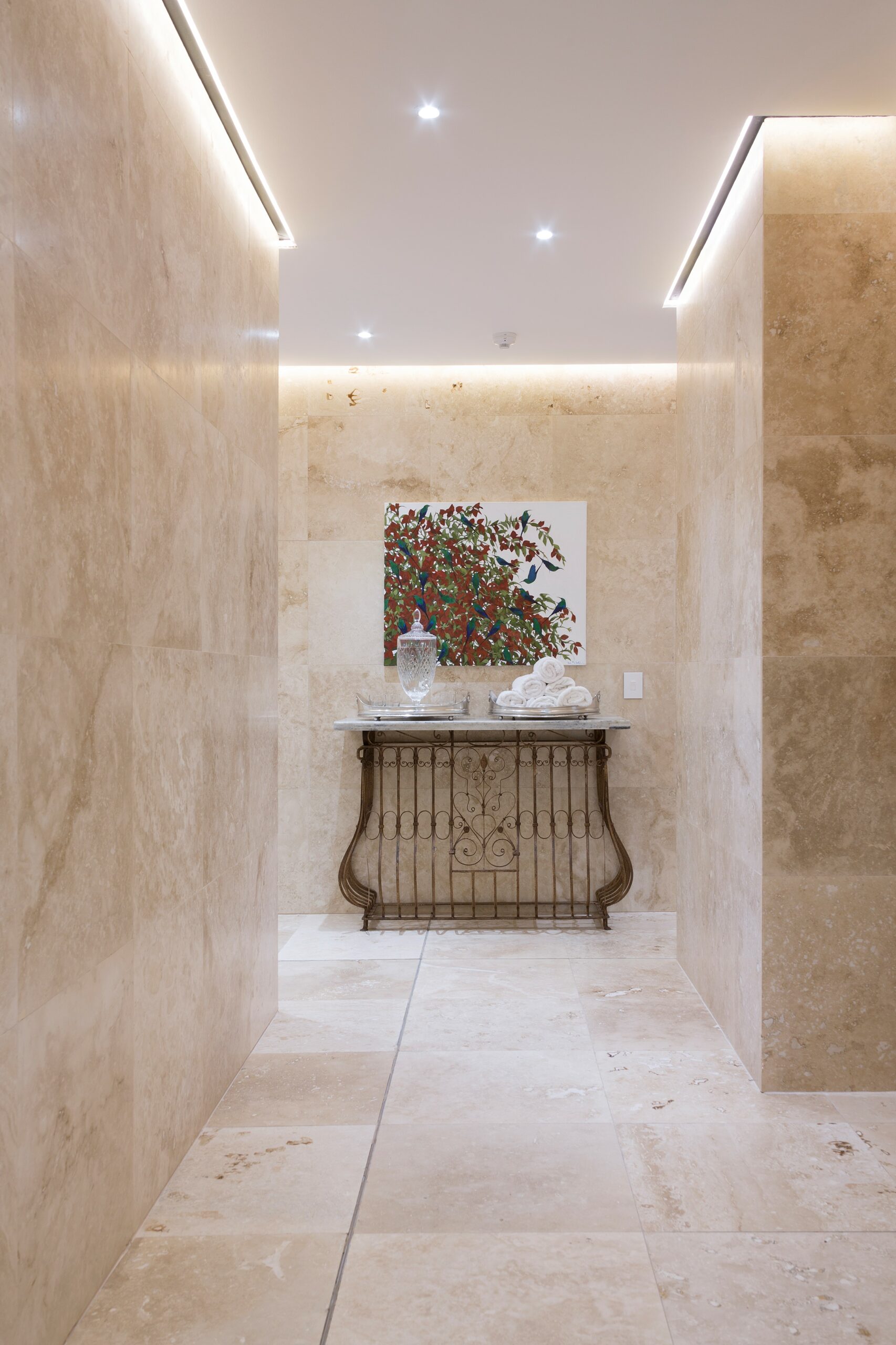 Honed and Filled Travertine Natural Blend Tile Design in Australia