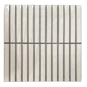Concave Warm White Speckled Gloss Tile Design in Australia