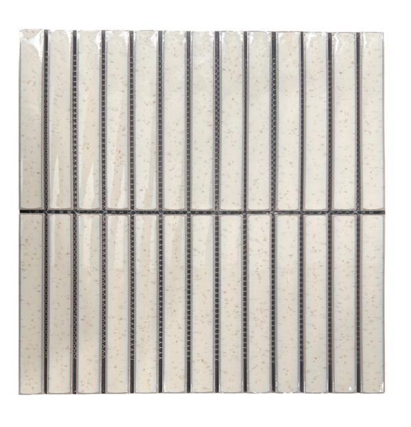 Concave Warm White Speckled Gloss Tile Design in Australia